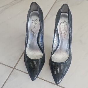 Jessica Simpson Perforated Black Heels
